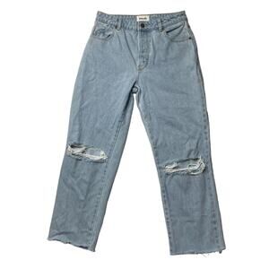 Rolla's Classic Straight Denim Jeans Size 28 High Rise Organic Cotton Distressed